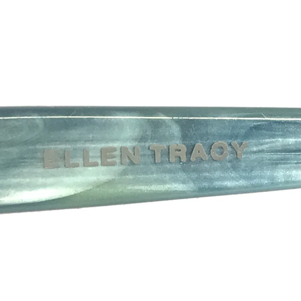 Ellen Tracy Eyeglasses Frames LUTETIA Gunmetal Gray Blue Oval Wire Rim 50-17-130